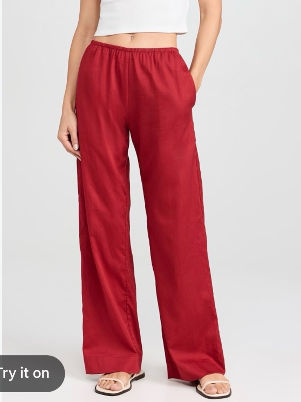 Leset Red Yoko Pocket Trousers